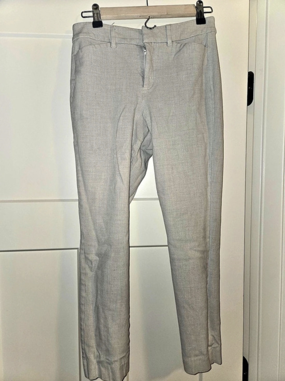 Old Navy High-Rise Pixie Skinny Pants Plaid Size 4 Cream